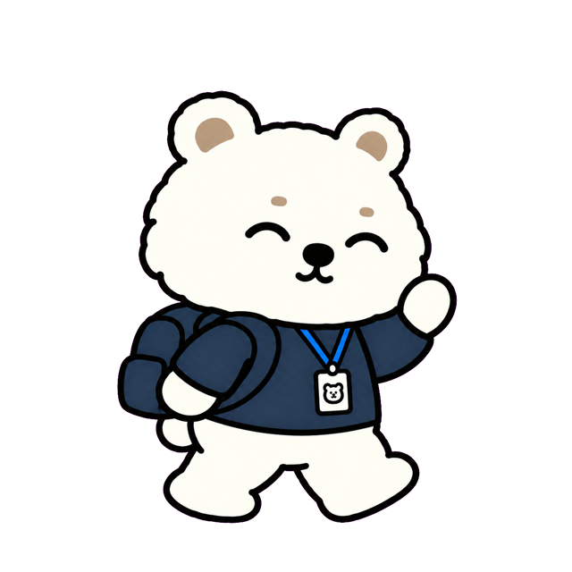가방을 멘 BOBPOOH가 손을 흔드는 모습